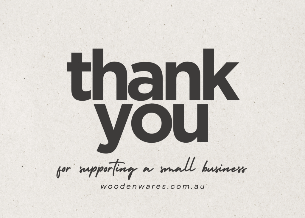 WoodenWares Crafts Its 10,000th Birthday Key in Brisbane 2 Beige Aesthetic Neutral Minimalist Business Thank You Card