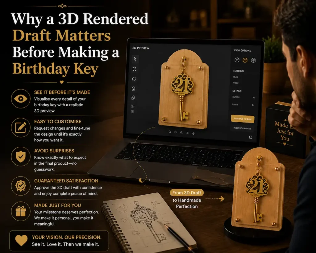 Why a 3D Rendered Draft Matters Before Making a Birthday Key